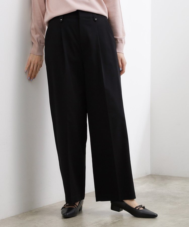 【SALE／45%OFF】grove 【ひんやり/洗濯機OK】きれい見えと快適さを両立する 春夏対応ワイドパンツ グローブ パンツ その他のパンツ グリーン ブラック