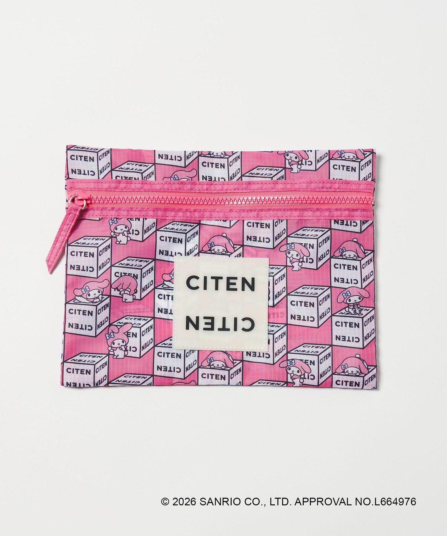 【別注】＜サンリオキャラクターズxCITEN＞フラットポーチ シテン 財布・ポーチ・ケース ポーチ ホワイト レッド ブルー イエロー オレンジ ピンク グレー