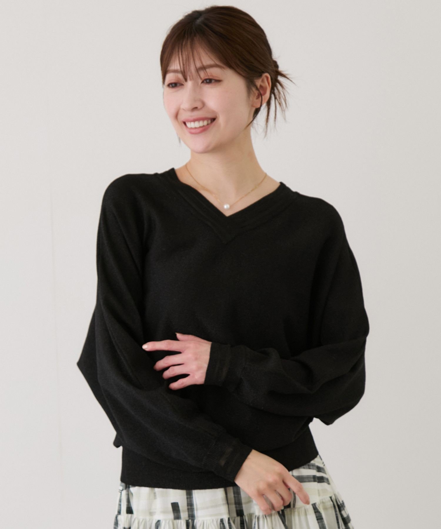 樂天商城 - 【SALE／30%OFF】JAYRO シアーライン入りドルマンプルオーバー ジャイロ トップス ニット ホワイト ブラック ピンク ブルー【送料無料】