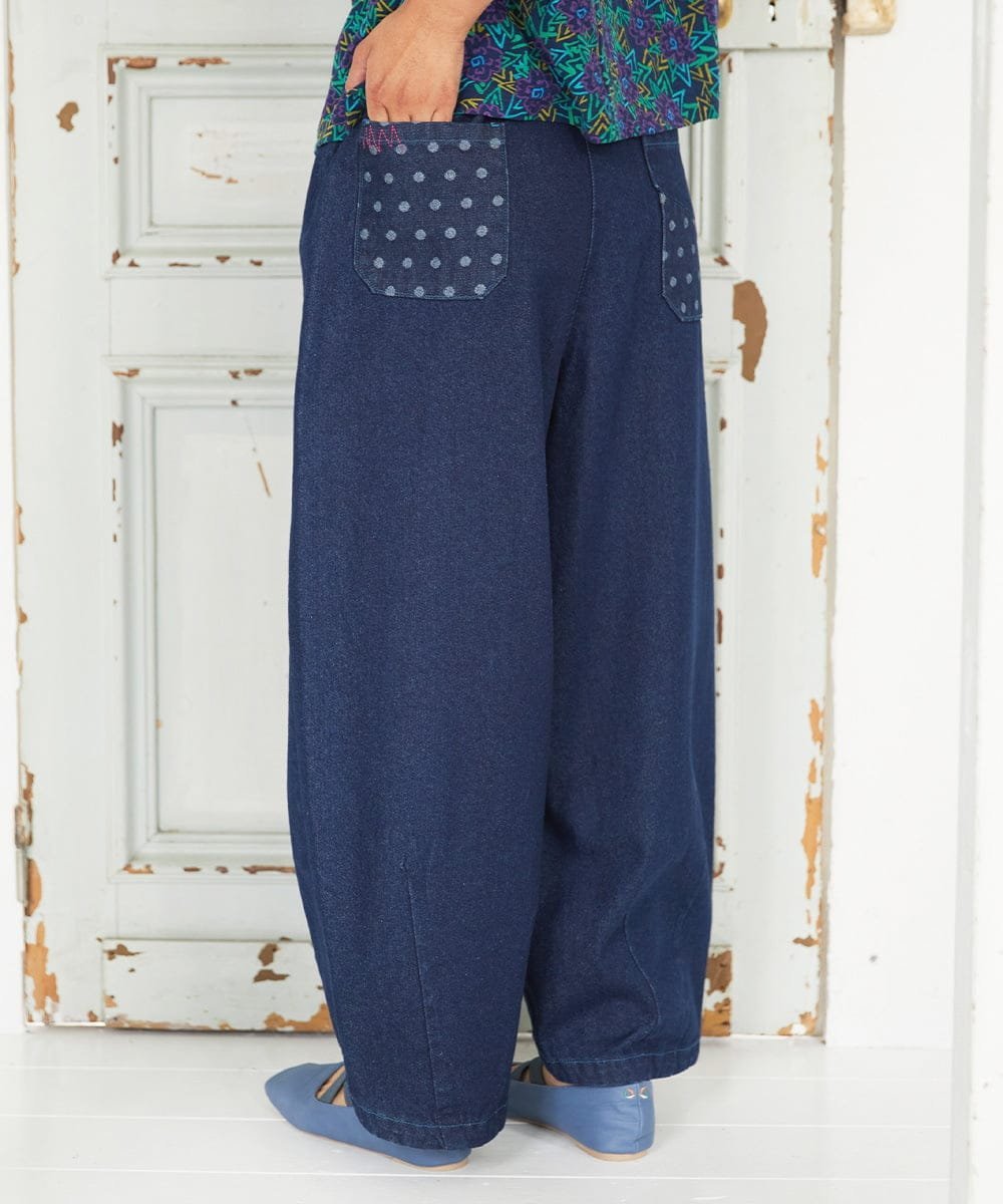 Jocomomola Superposicion カーブシルエットデニムパンツ ホコモモラ パンツ その他のパンツ ネイビー【送料無料】