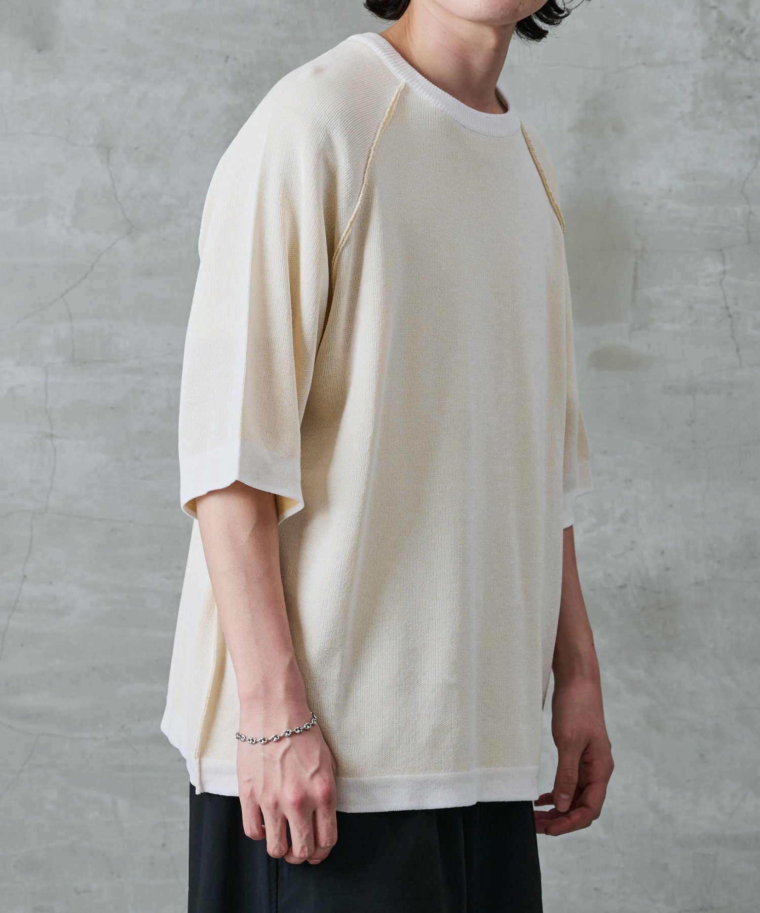 【SALE／70%OFF】COLONY 2139 ナチュラルクール半袖リバーシブルニット コロニー トゥーワンスリーナイン トップス ニット ブラック ホワイト ネイビー パープル
