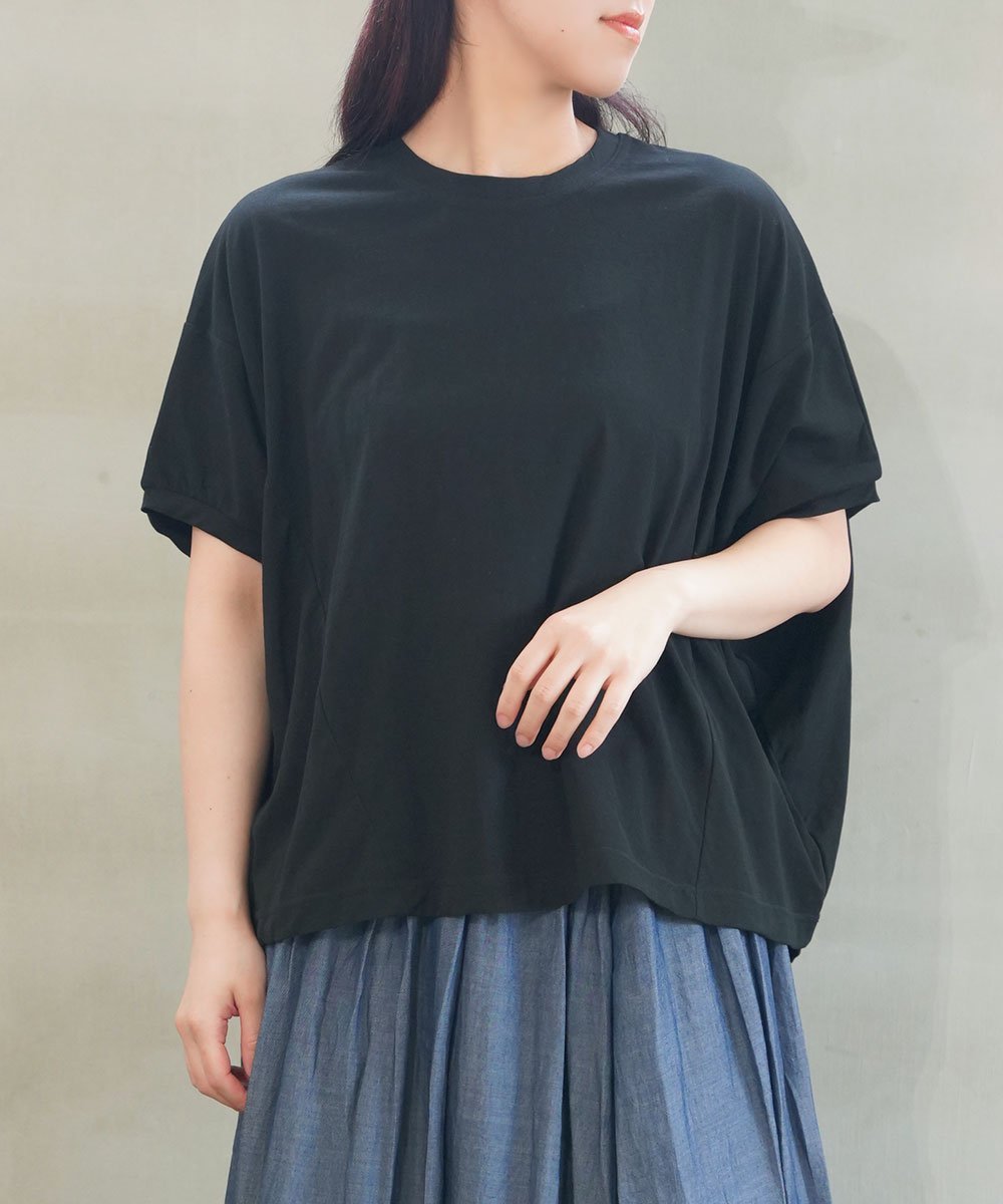 ナチュラルランドリー ヴィンテージツイストライト ワイドドルマンT ブルーコムブルー トップス カットソー・Tシャツ