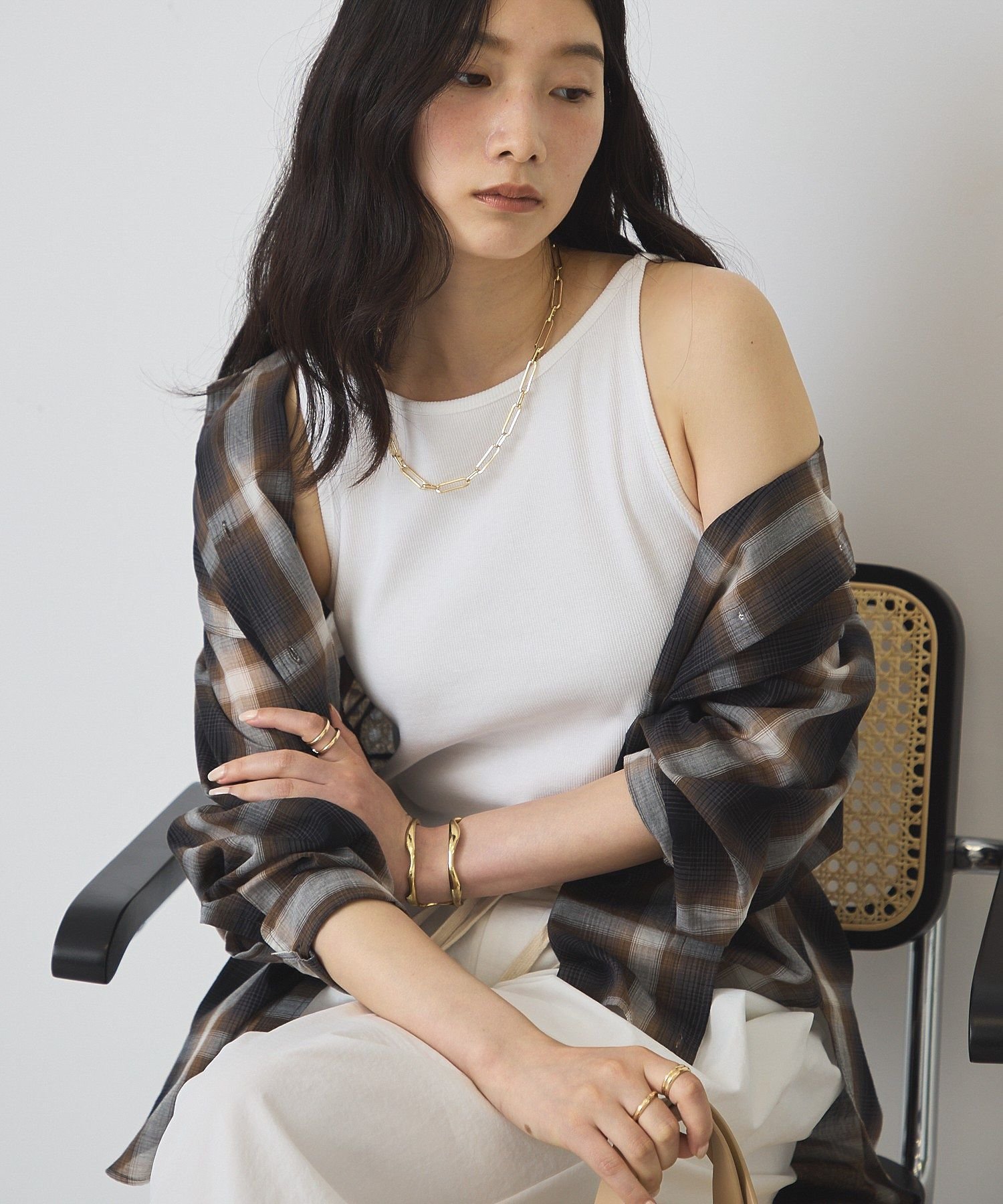 【SALE／35%OFF】AMERICAN HOLIC 【抗菌防臭・UVカット】アメスリリブタンクトップ アメリカンホリック トップス カットソー・Tシャツ ホワイト グレー
