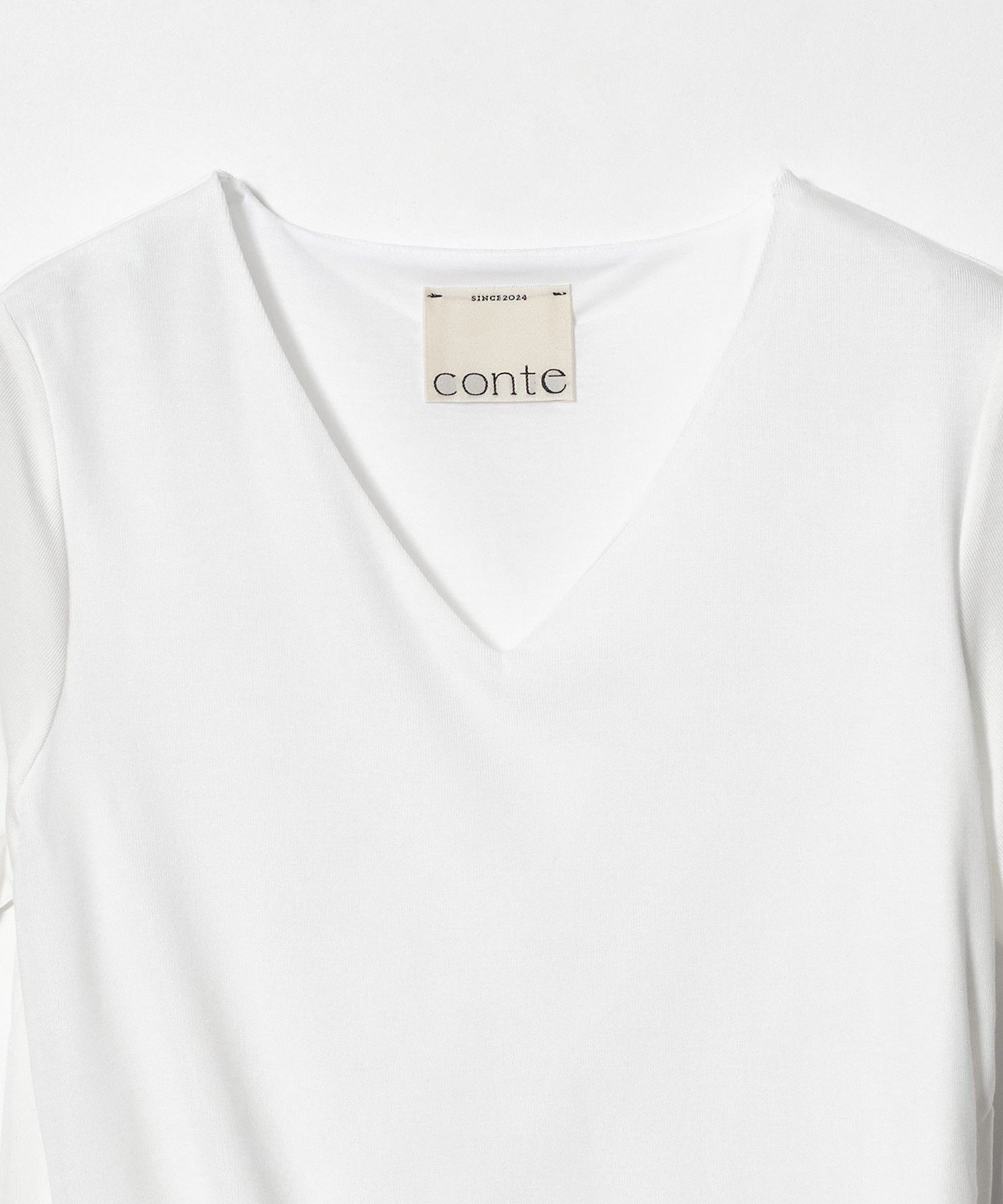 ＜conte＞スソバルーン VネックTシャツ ユナイテッドアローズ トップス カットソー・Tシャツ ブラック ホワイト