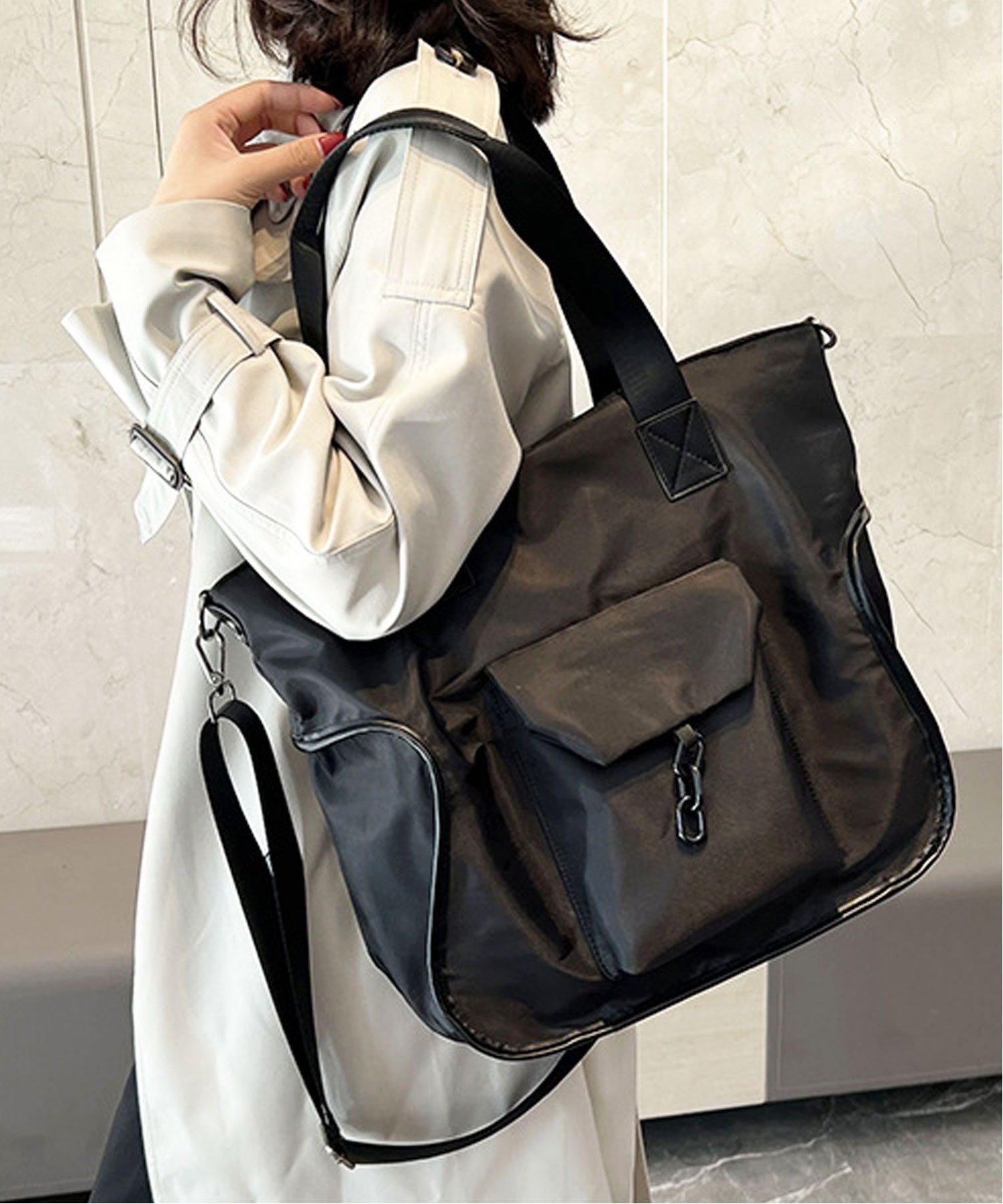 florist 撥水大容量サイドデザインボストンバッグ フローリスト バッグ ボストンバッグ ブラック ブラウン【送料無料】のサムネイル