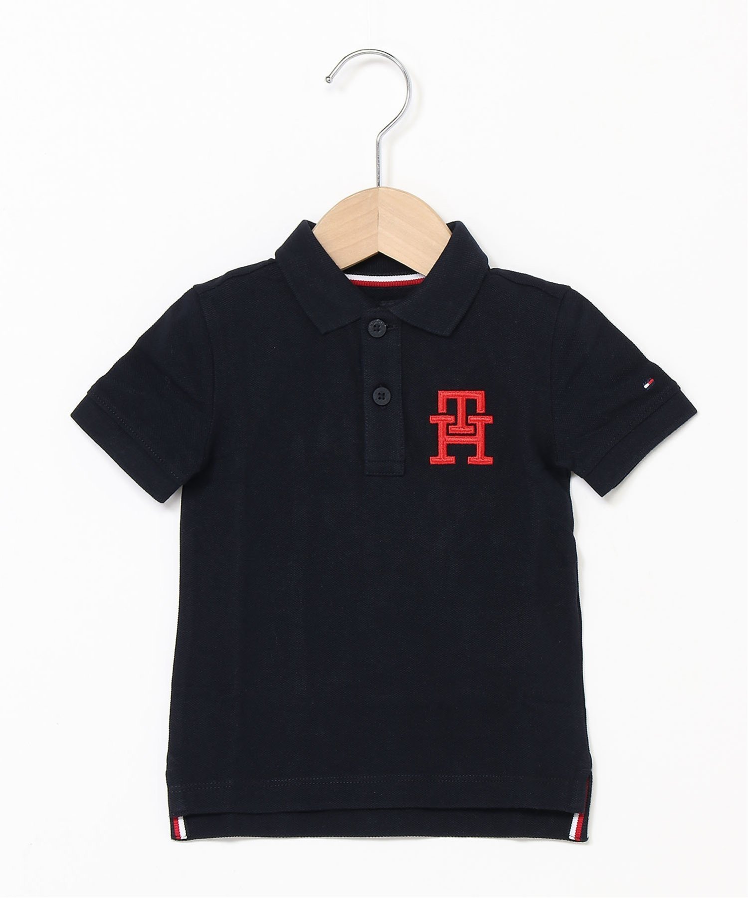 トミー ヒルフィガー ポロシャツ メンズ TOMMY HILFIGER (K)TOMMY HILFIGER(トミーヒルフィガー) BOYS モノグラムショートスリーブポロシャツ トミーヒルフィガー トップス ポロシャツ ネイビー ホワイト【送料無料】