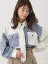 【SALE/20%OFF】NICOLE CLUB 【追加生産】アニマル刺繍ビッグシャツ ニコル クラブ トップス シャツ・ブラウス グレー ホワイト【送料無料】