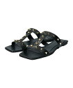 【SALE/30%OFF】CARRANO 【CARRANO】スクエアトゥスタッズフラットサンダル インターショシュール シューズ・靴 サンダル ブルー ホワイト...