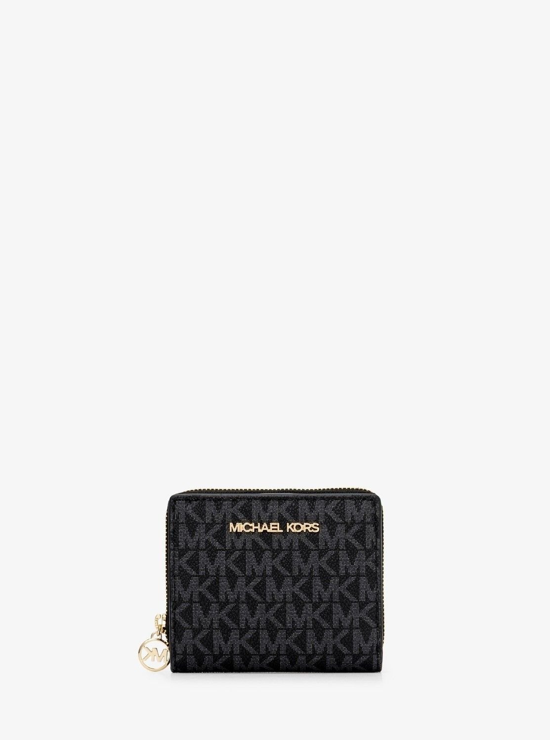 新品☆MICHAEL KORS ブラック　 シグネチャー レザー 折り財布 MICHAEL KORS - 新品☆MICHAEL KORS メンズ ブラック