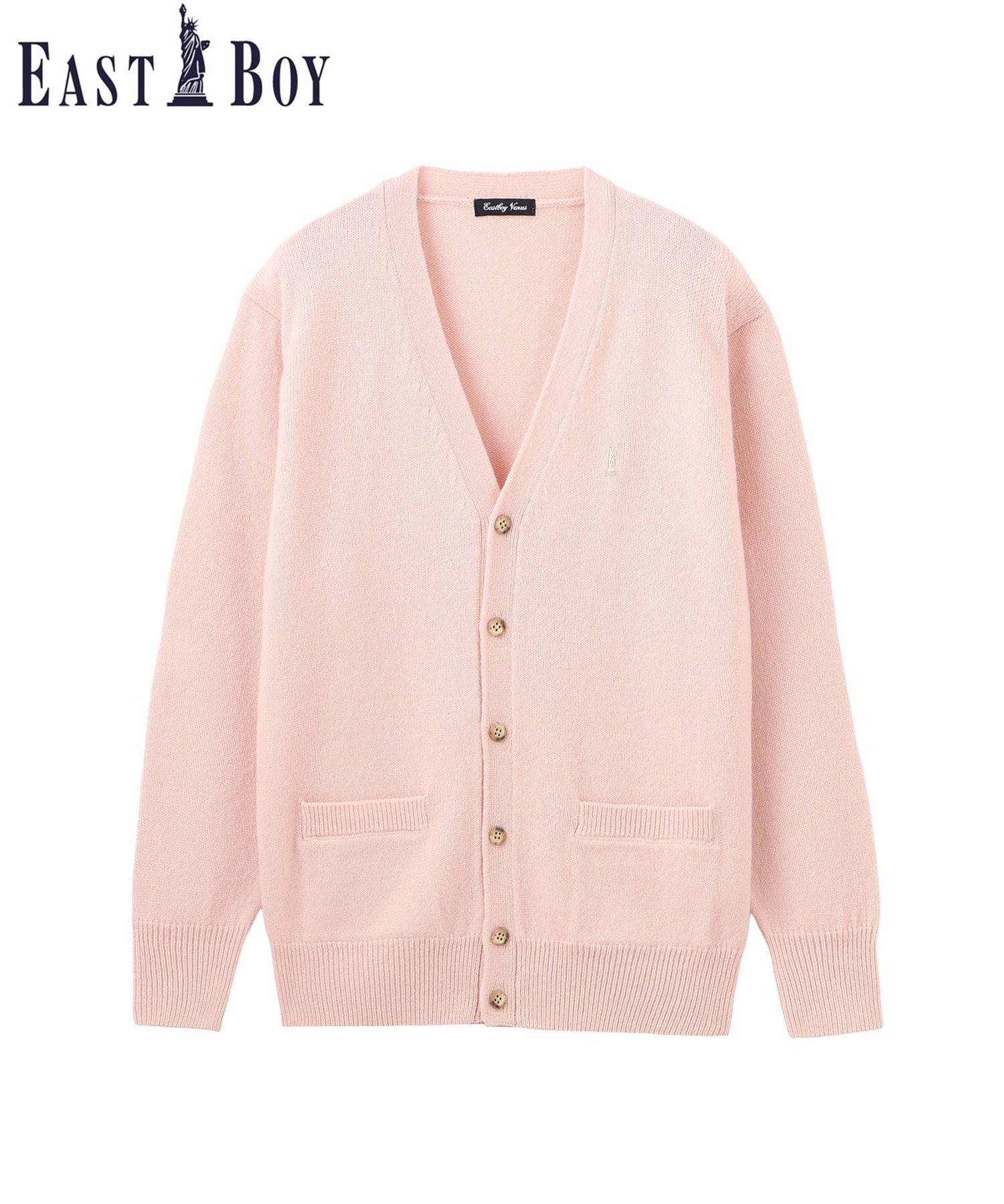 EASTBOY Venus カーディガン ラムウール 7G シャンパン女神 スクールニット 中学 高校 イーストボーイ トップス カーディガン ホワイト ネイビー【送料無料】のサムネイル