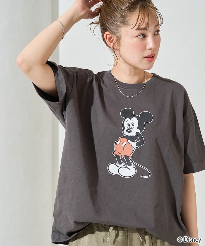 限定展開 別注/前後/Mickey Mouse/ミッキーマウス 半袖Tシャツ フリークスストア トップス カットソー・Tシャツ ホワイト ブラウン ブラック グリーン