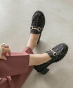 【SALE/70%OFF】RANDA ボリュームソールビジュービットローファー ランダ シューズ・靴 ローファー ブラック ホワイト