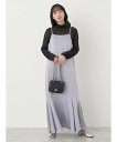 アースミュージック&エコロジー 服 レディース 【SALE／60%OFF】earth music&ecology サテンキャミワンピース アースミュージック&エコロジー ワンピース・ドレス ワンピース グレー ブラック ベージュ