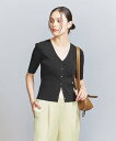 【SALE/50%OFF】BEAUTY&YOUTH UNITED ARROWS Vネック リブニット ショートスリーブ カーディガン -ウォッシャブル- ユナイテッドアローズ アウトレット トップス カーディガン ブラック ホワイト【送料無料】(4)