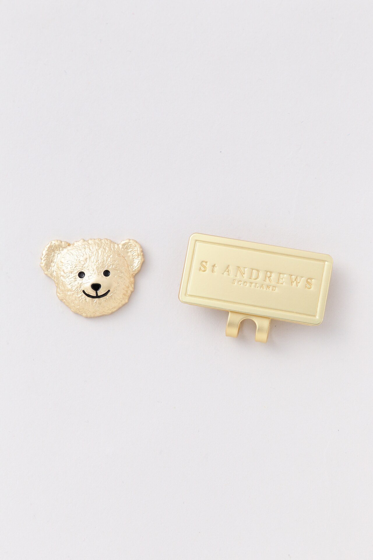 St ANDREWS テディベアフェイスマーカー (UNISEX) セントアンドリュース スポーツ・アウトドア用品 ゴルフグッズ ブラック ゴールド【送料無料】