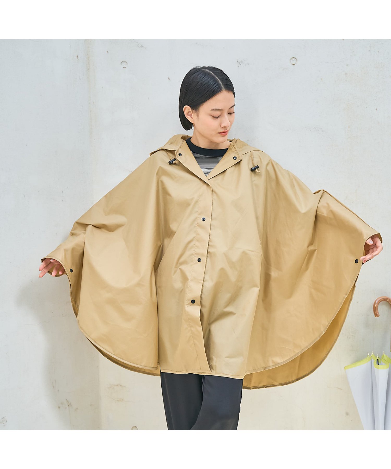 collex レインポンチョ【assa】【WEB限定】 コレックス ファッション雑貨 折りたたみ傘 カーキグリーン ベージュ