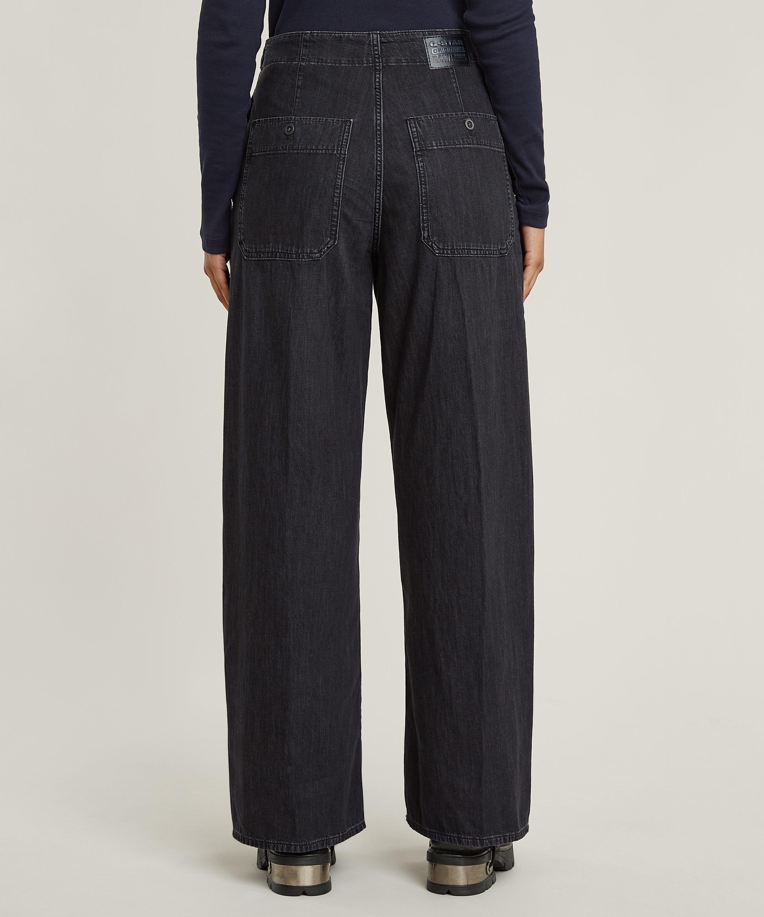 【公式ショップ】BELTED CARGO LOOSE JEANS/ワイドルーズカーゴデニムパンツ ジースターロゥ パンツ カーゴパンツ ブラック