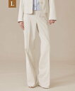 MACKINTOSH LONDON 【L】コットンリネンブレンドオックスワイドパンツ マッキントッシュ ロンドン パンツ その他のパンツ ネイビー ブルー ホワ...