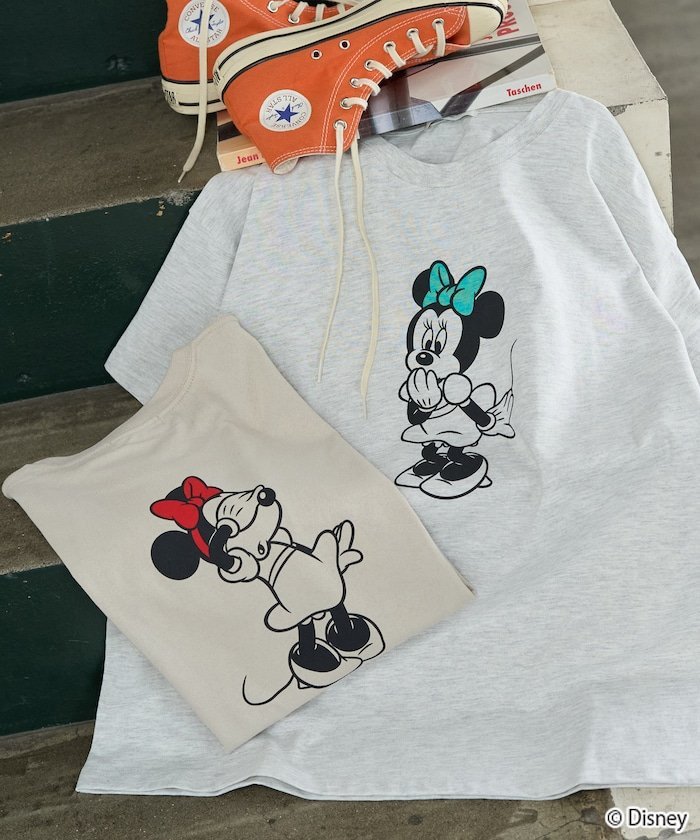 限定展開 別注/Minnie Mouse/ミニーマウス/半袖 Tシャツ フリークスストア トップス カットソー・Tシャツ ベージュ ブラウン ピンク ブラック
