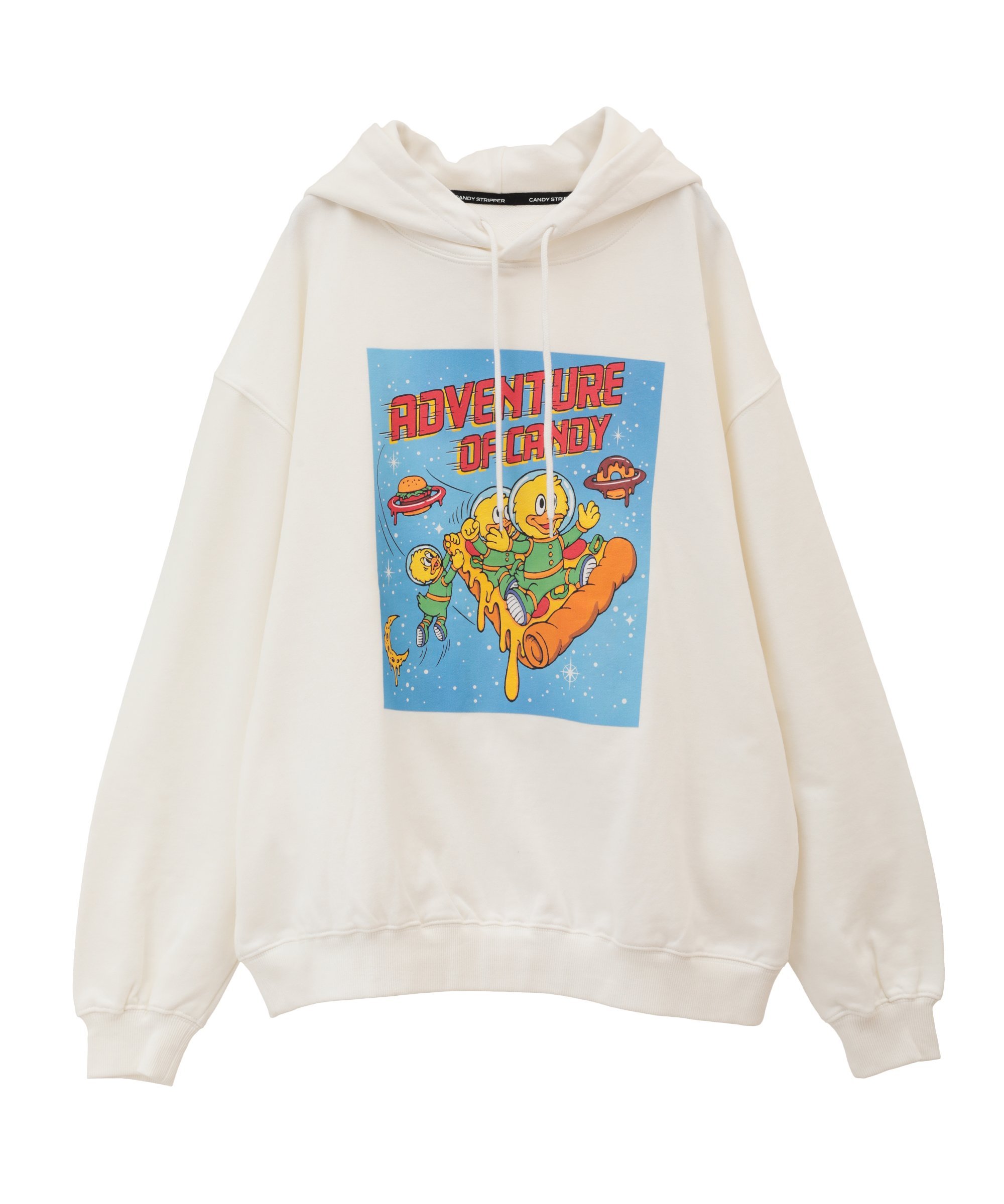 【SALE／50%OFF】Candy Stripper ADVENTURE OF CANDY SWEAT HOODIE キャンディストリッパー トップス パーカー・フーディー ホワイト ブラック オレンジ ブルー【送料無料】