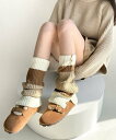 【SALE/30%OFF】aimoha - select - 【MOSOX】木製ボタン付きのランダムボーダーレッグウォーマー アイモハ 靴下・レッグウェア レッ...
