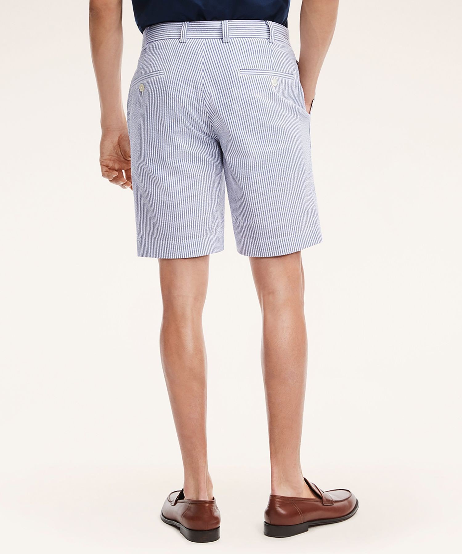 BROOKS BROTHERS ストレッチコットン シアサッカーストライプ 9inショーツ ブルックス ブラザーズ パンツ その他のパンツ ホワイト【送料無料】