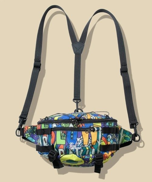 go slow caravan 600D総柄 サスペンダー2WAYヒップバッグ ゴースローキャラバン バッグ ショルダーバッ..