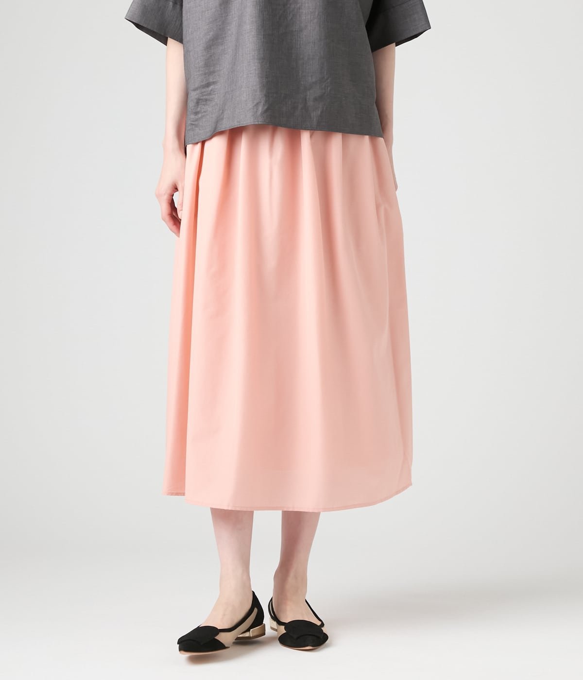 【SALE／44%OFF】NEWYORKER WOMEN L-SIZE 【L】ライトタンブラークロス ギャザースカート ニューヨーカー エルサイズ スカート ロング・マキシスカート ピンク ブルー グリーン【送料無料】