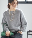 SHIPS WOMEN 《予約》杢 フォックス カシミヤ クルーネック ニット プルオーバー シップス トップス ニット ベージュ ホワイト【送料無料】