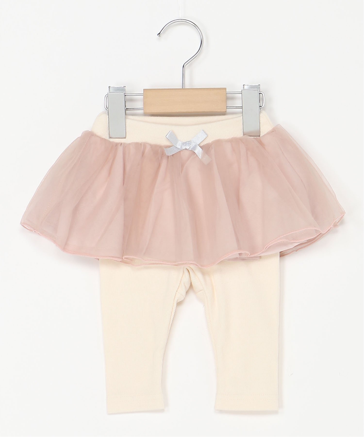 【SALE／30%OFF】petit main チュール付きレギンス ナルミヤオンライン パンツ その他のパンツ ベージュ グレーのサムネイル