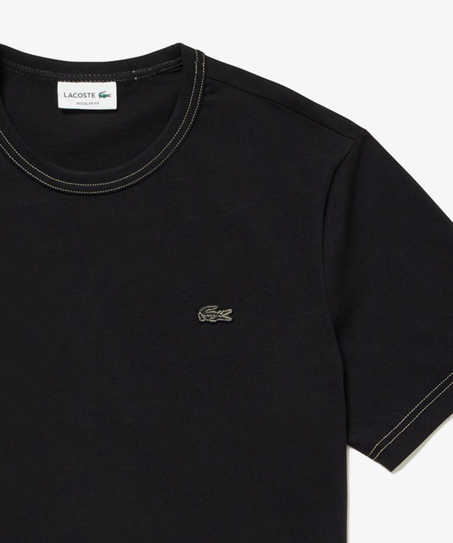 LACOSTE ヘビーウェイトコットン ワンポイントロゴ シングルジャージ半袖Tシャツ ラコステ トップス カットソー・Tシャツ ブラック ホワイト ベージュ