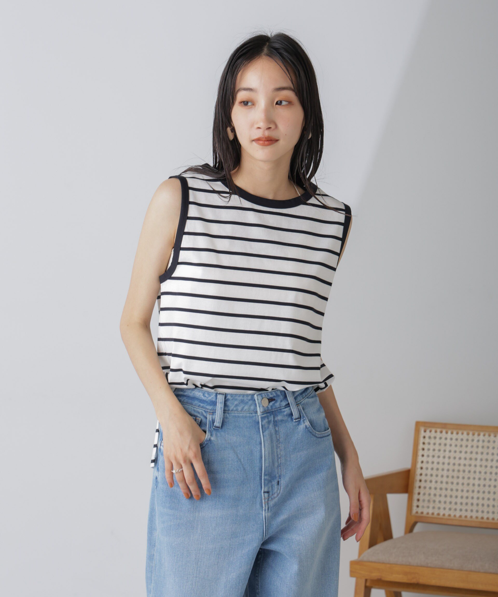 【SALE／60%OFF】NANO universe ホルターネックノースリーブプルオーバー ナノユニバース トップス カットソー・Tシャツ ベージュ ホワイト stylife-14607474 Rakuten Fashion サンプル画像3