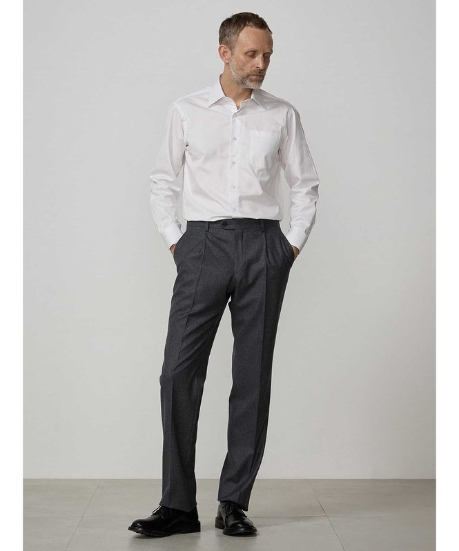 Aquascutum MEN Flannnel Trousers アクアスキュータム パンツ スラックス・ドレスパンツ グレー【送料無料】