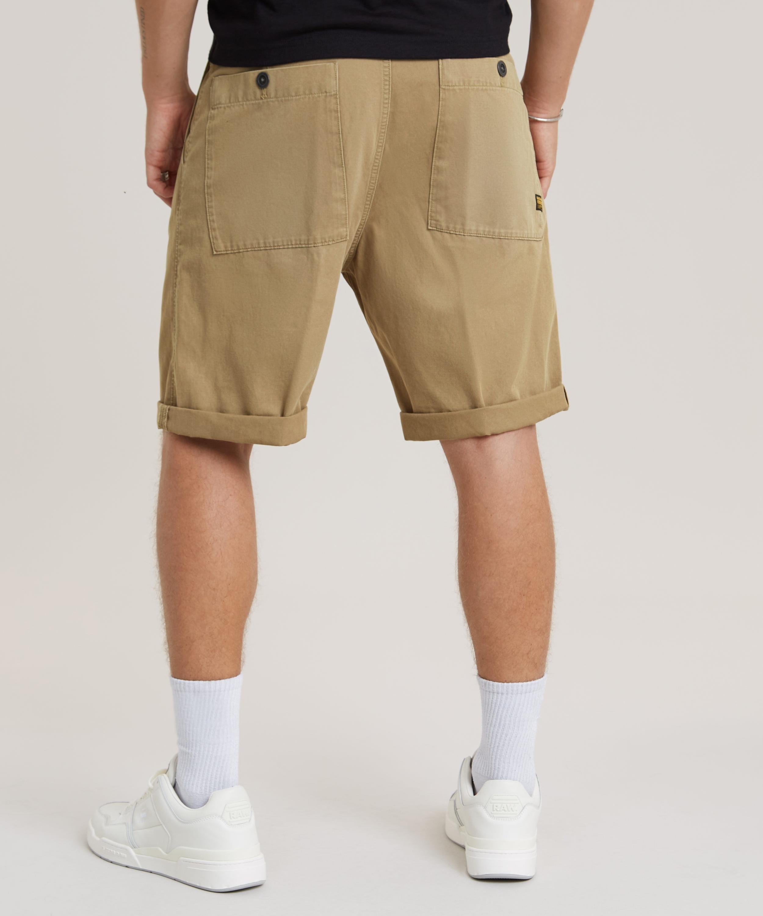 【公式ショップ】Pleated Chino Shorts/フロントプリーツチノショートパンツ ジースターロゥ パンツ チノパンツ ベージュ
