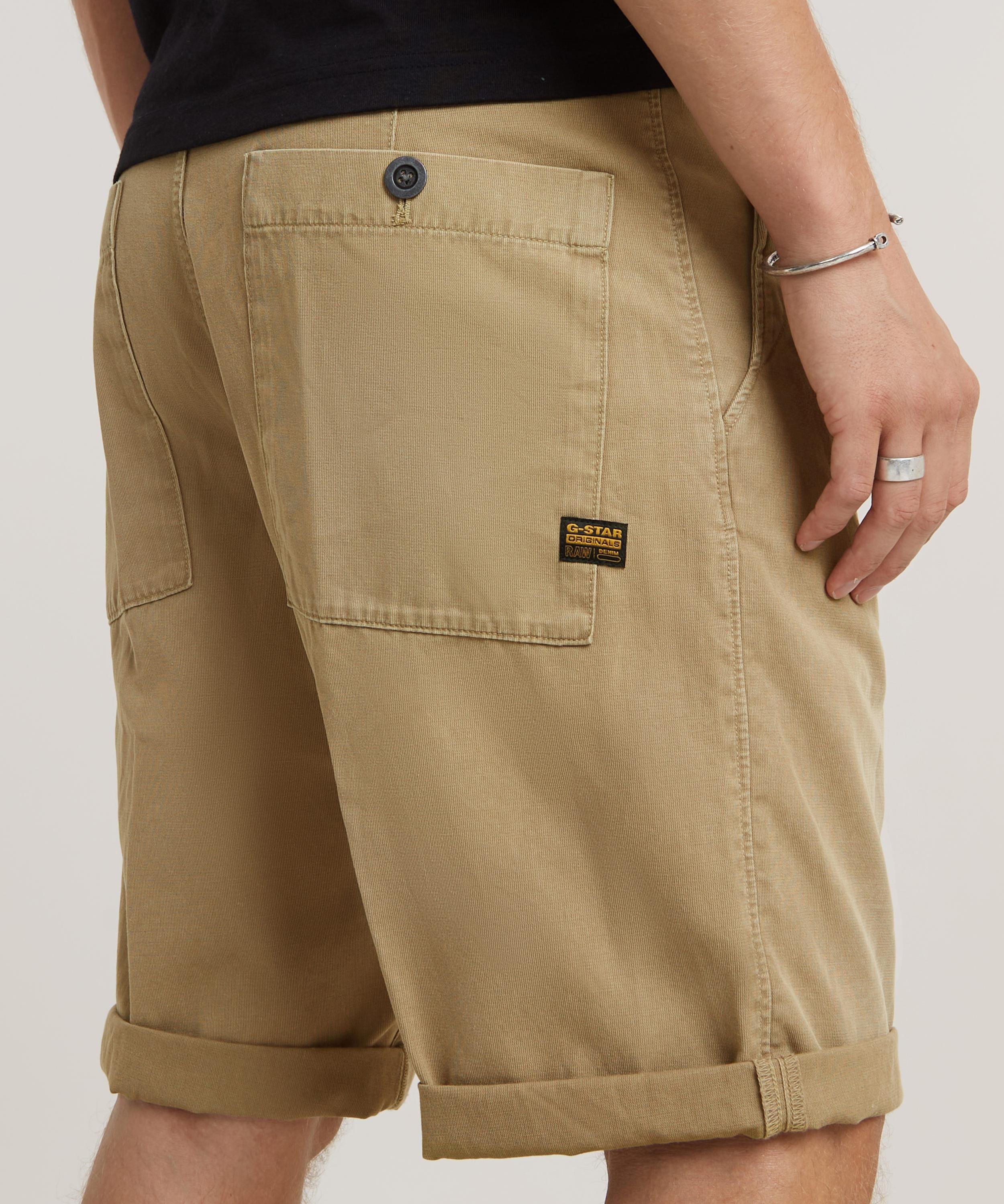 【公式ショップ】Pleated Chino Shorts/フロントプリーツチノショートパンツ ジースターロゥ パンツ チノパンツ ベージュ