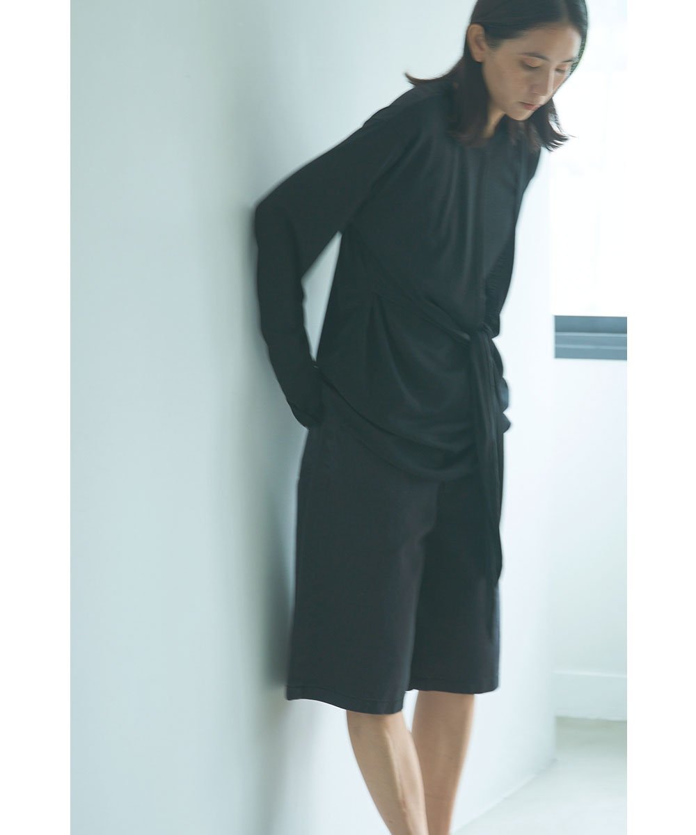 marjour ASYMMETRY RIB TOPS マージュール トップス カットソー・Tシャツ ブラック