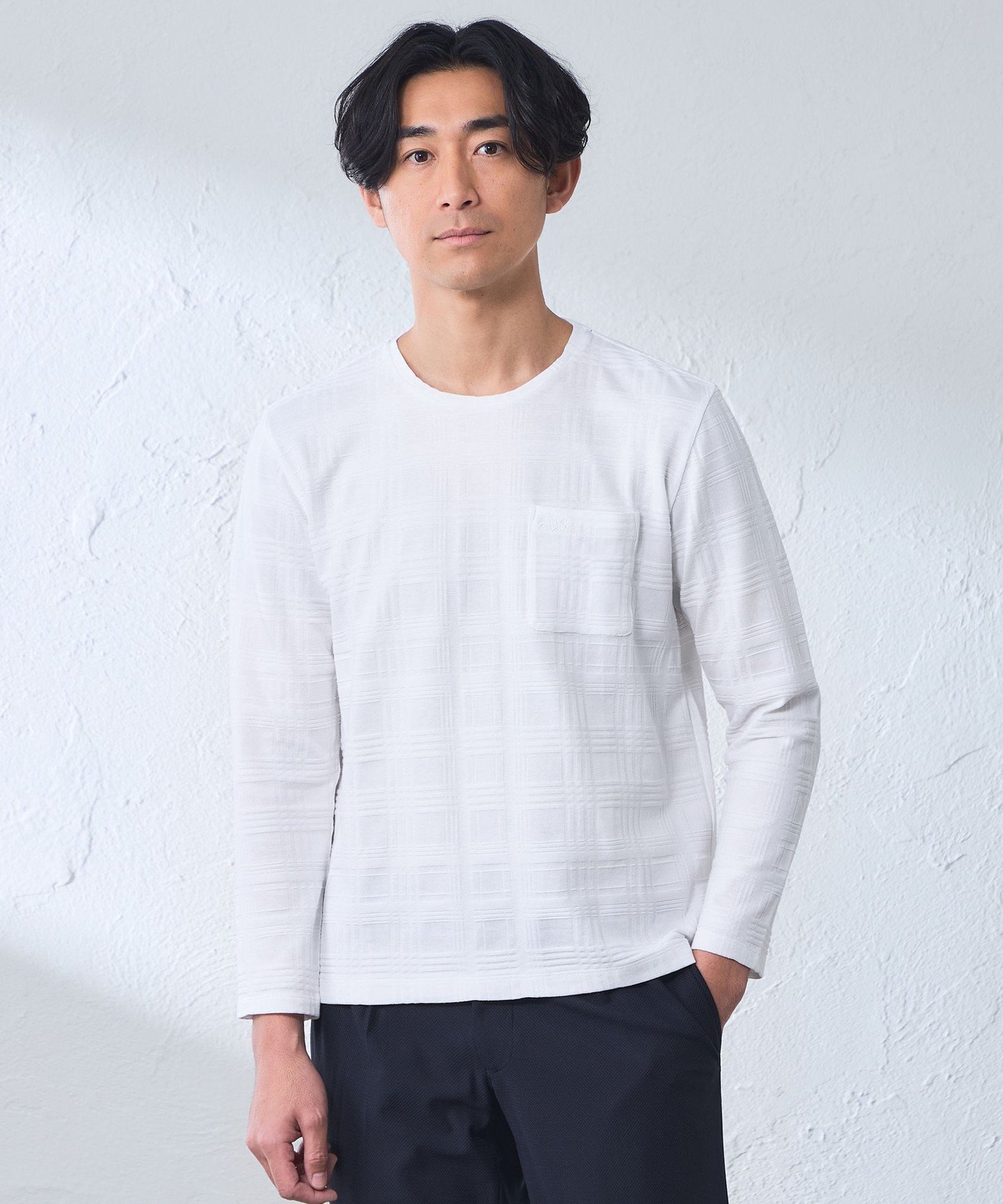 BAKER STREET シャドータータンロングスリーブTシャツ ベイカー・ストリート トップス カットソー・Tシャツ ネイビー ホワイト【送料無料】