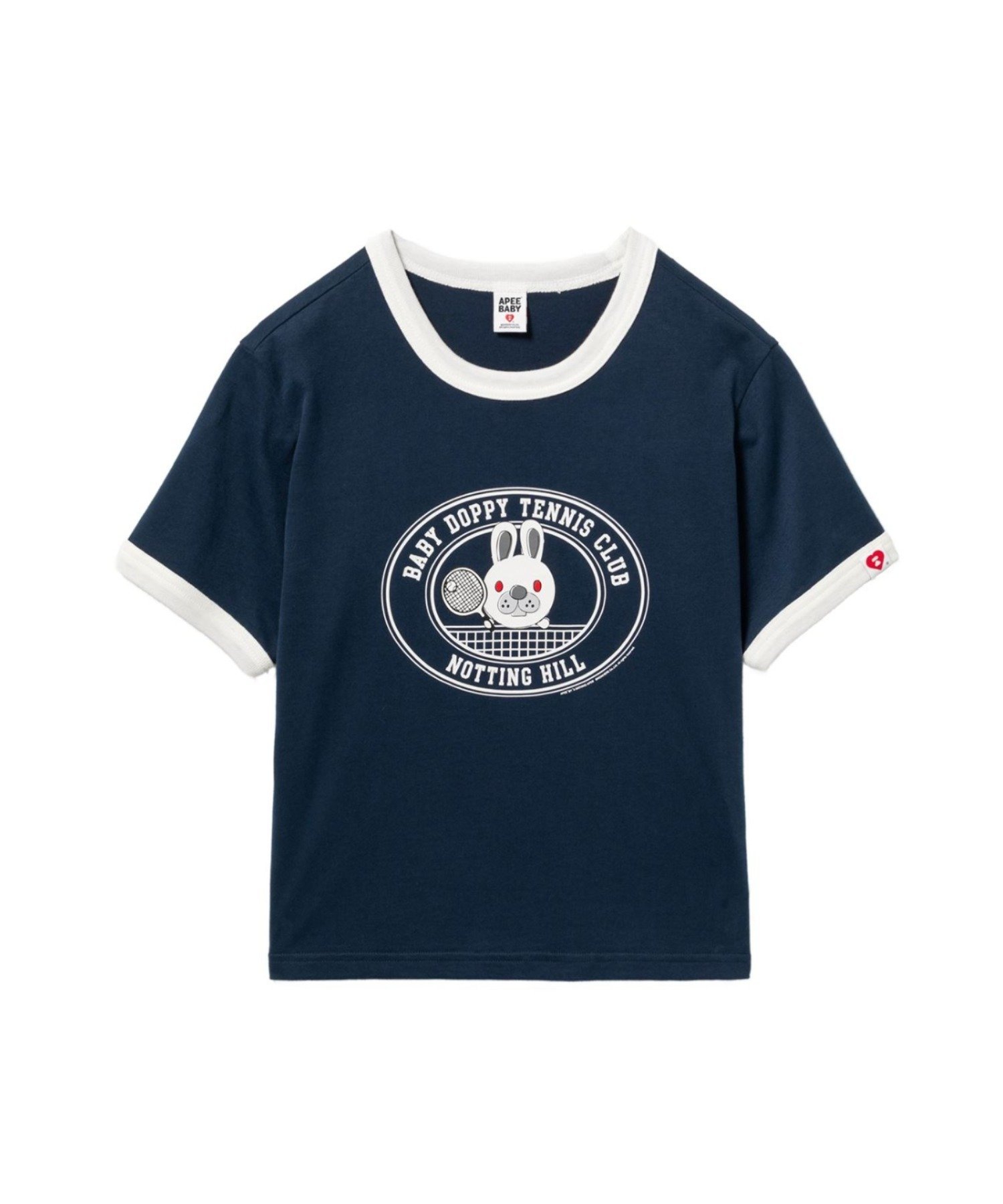 BABY DOPPY PRINTED RINGER CROP TEE ア ベイシング エイプ トップス カットソー・Tシャツ ホワイト ネイビー グレー
