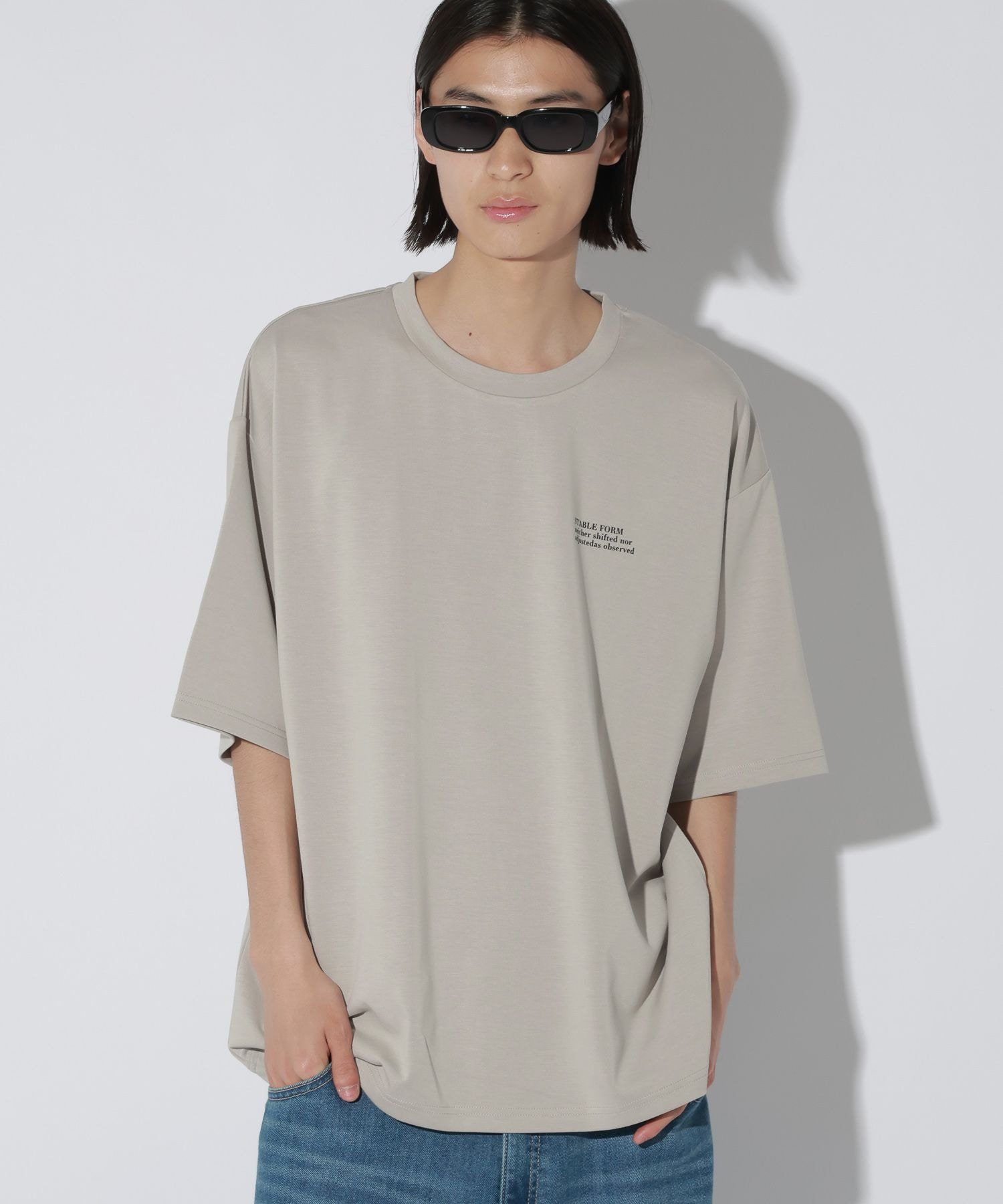 LAKOLE ＜接触冷感＞シルキーダンボールTシャツ ラコレ トップス カットソー・Tシャツ ブラック ネイビー ワインレッド ホワイト