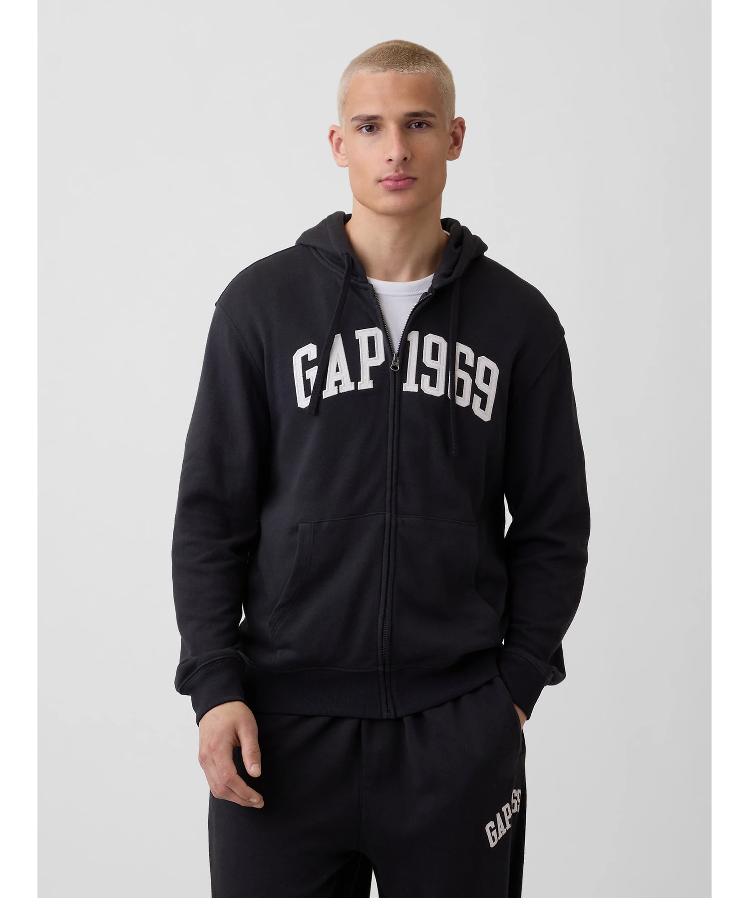 GAP (U)フレンチテリー リラックスフィット GAP1969ロゴ ジップアップパーカー ギャップ トップス パーカー・フーディー ブラック グレー イエロー ブルー ネイビー【送料無料】