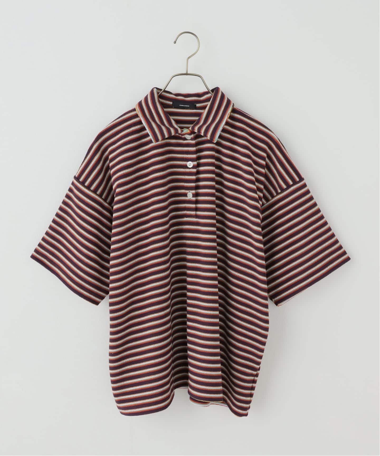 JOURNAL STANDARD パイルボーダースキッパープルオーバー ジャーナル スタンダード トップス カットソー・Tシャツ ブラウン ネイビー