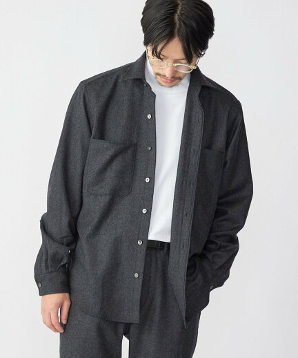 Saxony Wool Shirt 111-14-0792 111140792: Charcoal Saxony Wool Shirt 111-14-0792 111140792: Charcoal