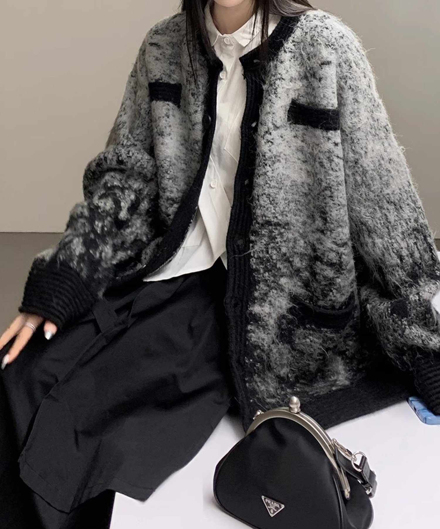【SALE／20%OFF】aimoha aimoha/ユニセックス ニット アイモハ トップス ニット ブラック【送料無料】