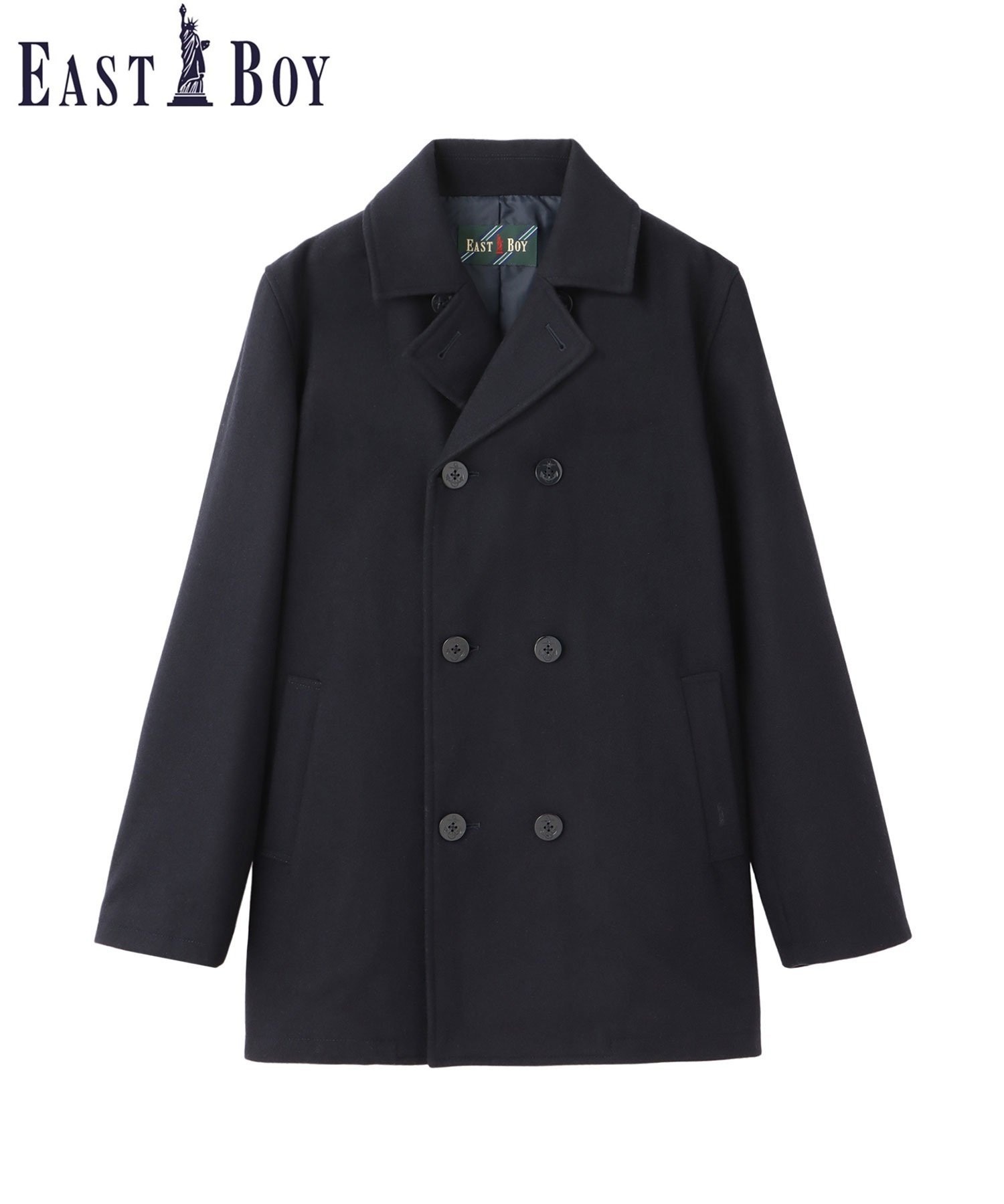 EASTBOY MEN'S メンズ Pコート 制服 スクールコート 中学生 高校生 イーストボーイ ジャケット・アウター ピーコート ネイビー【送料無料】のサムネイル