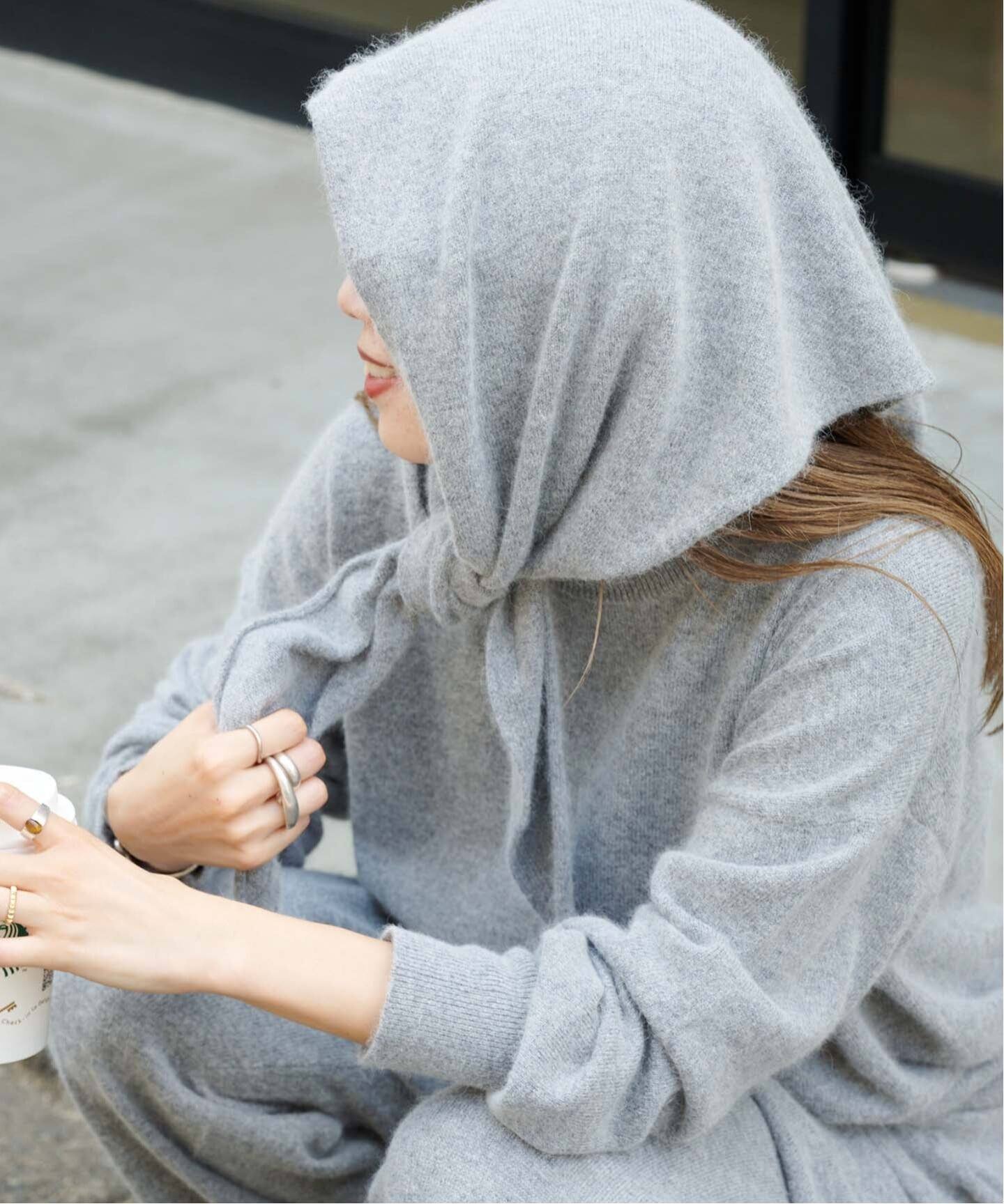 OUTDOOR PRODUCTS Usual Things ニット三角ストール アウトドアプロダクツユージュアルシングス ファッション雑貨 スカーフ・バンダナ レッド グレー ネイビー【送料無料】のサムネイル