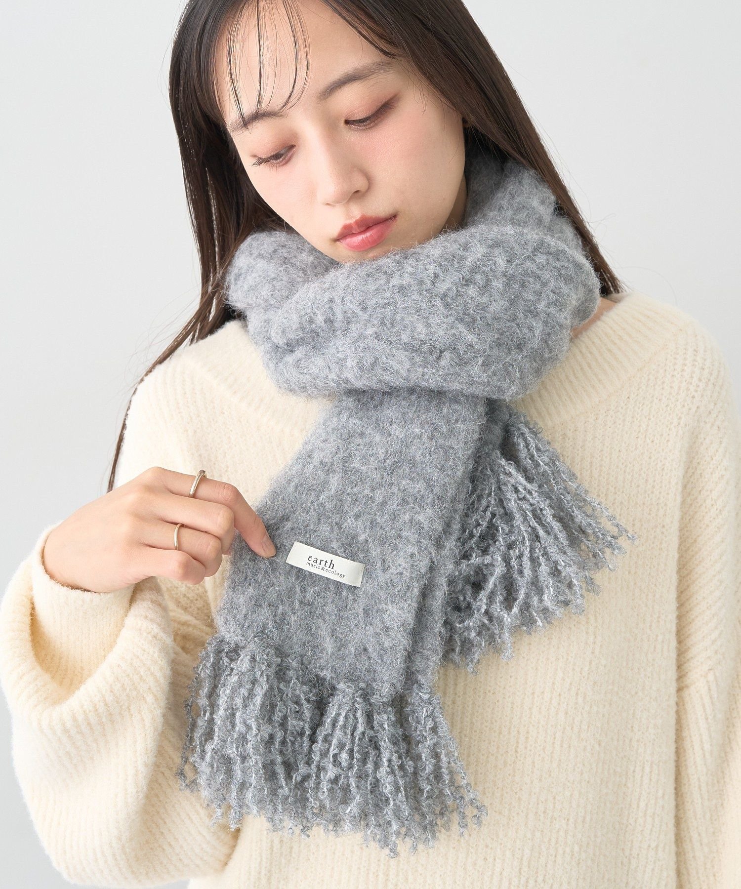 earth music&ecology ループヤーンフリンジマフラー アースミュージック&エコロジー ファッション雑貨 ..