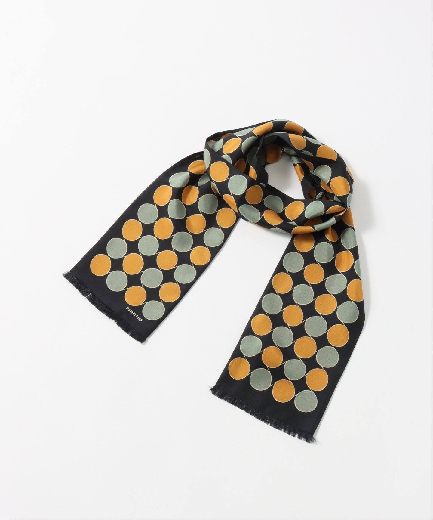 EDIFICE 【Fratelli Luigi / フラテッリ ルイージ】Like Wine Bottle Scarf エディフィス ファッション雑貨 スカーフ・バンダナ ブラック ブラウン【送料無料】