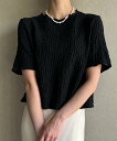 【SALE/79%OFF】JUNOAH カットジャガードショート丈トップス ジュノア トップス シャツ・ブラウス ホワイト ブラウン ブラック