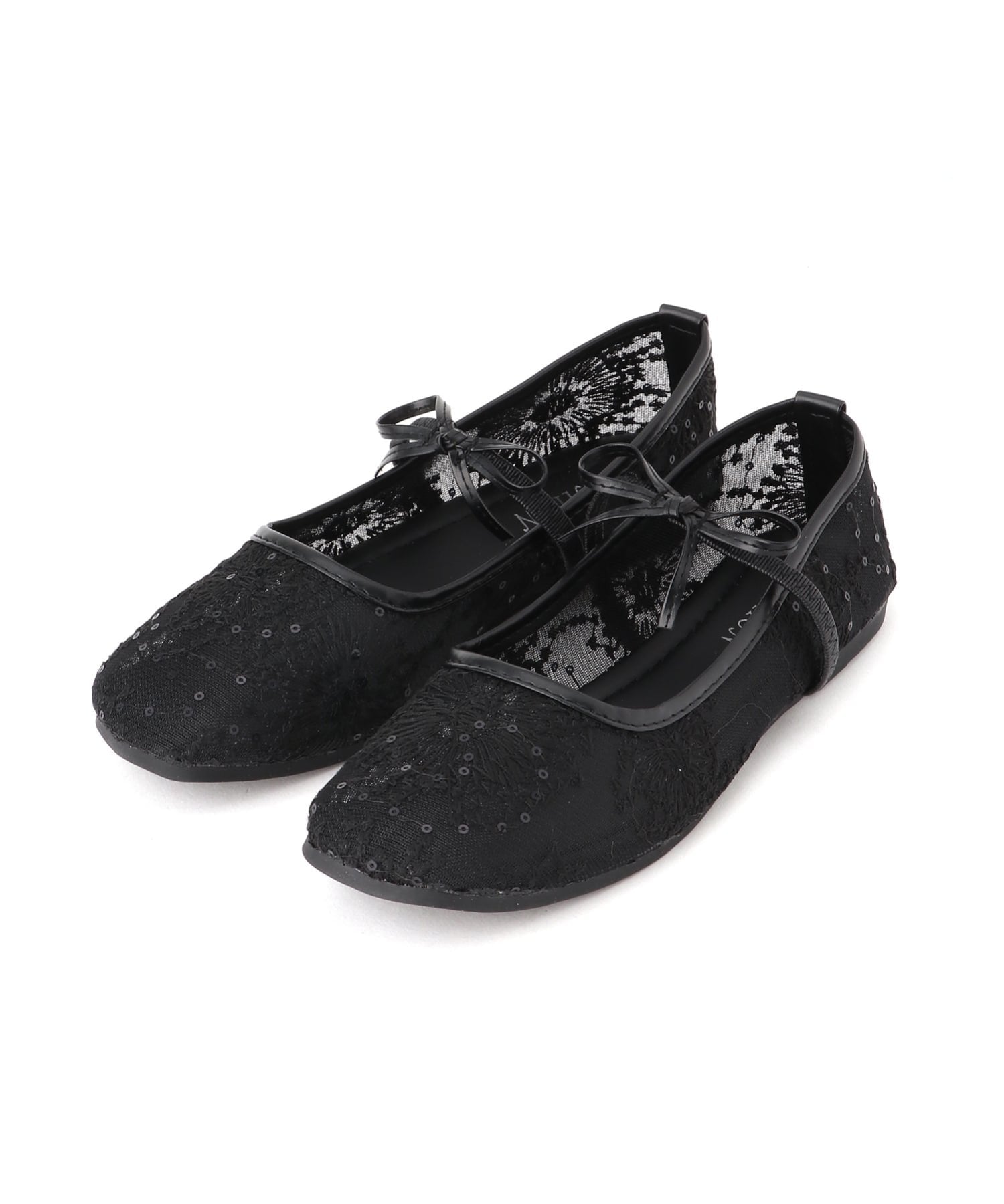 【SALE／45%OFF】FReePLACe FReePLACe/(W)シアー レース リボン フラットシューズ ミニョントレフル ルームヨンマルサンセレクティッド シューズ・靴 パンプス ブラック