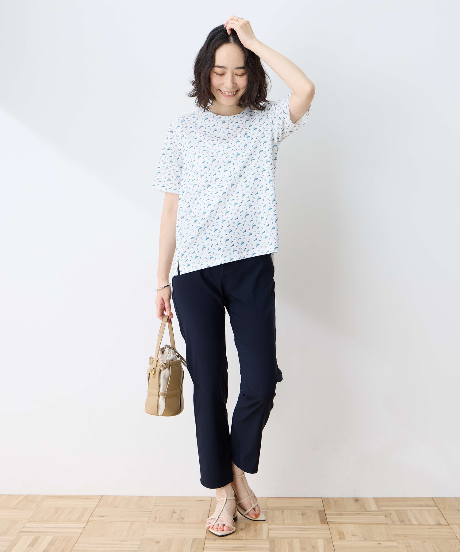 【SALE／50%OFF】DECOY 【ひやさら】【UVカット】chiyoコイ君プリントTシャツ デコイシンス1981 トップス カットソー・Tシャツ ブラック ブルー